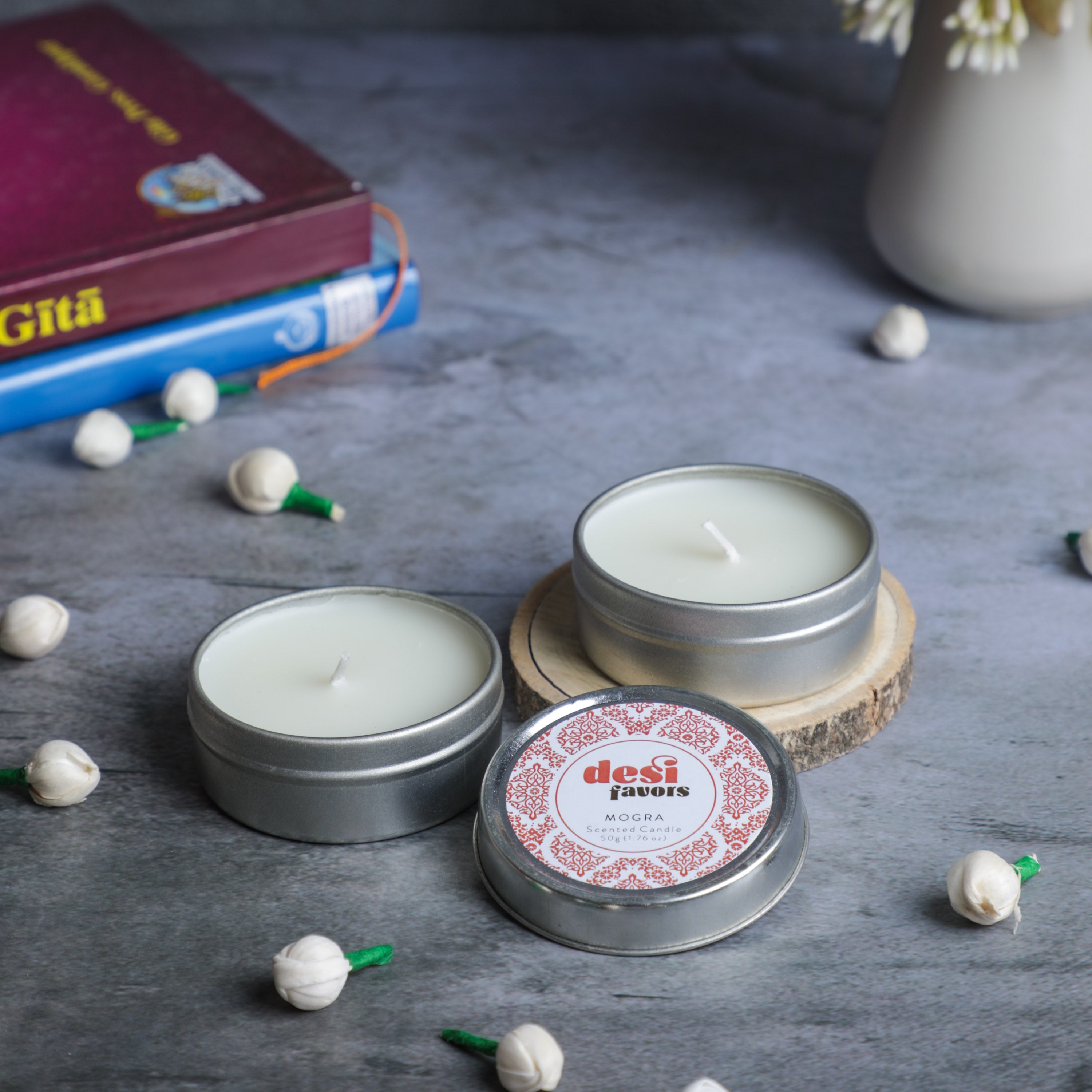 jasmine scented Tin Candles